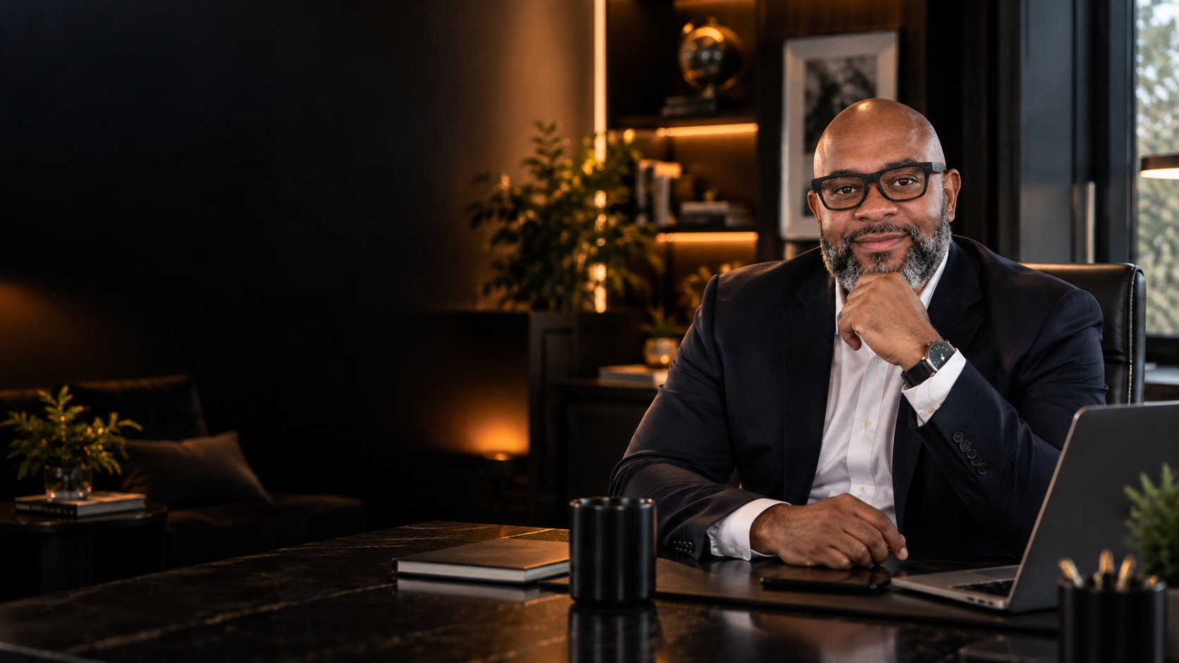 Jerold Lee Jr., founder of CET Consulting, in his office